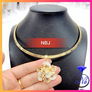 [FREESHIP 50K] Kiềng cứng nữ mặt hoa mai đính đá thiết kế bền màu cao cấp