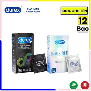 (mỏng hơn + lâu hơn) Bao cao su siêu mỏng Durex Invisible 10 bao và Durex Performa 12 bao. Tặng hôp 3 bao bất kìT