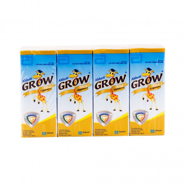 E - Lốc 4 Sữa Bột Pha Sẵn Abbott Grow Advance Vani Hộp Giấy 180Ml