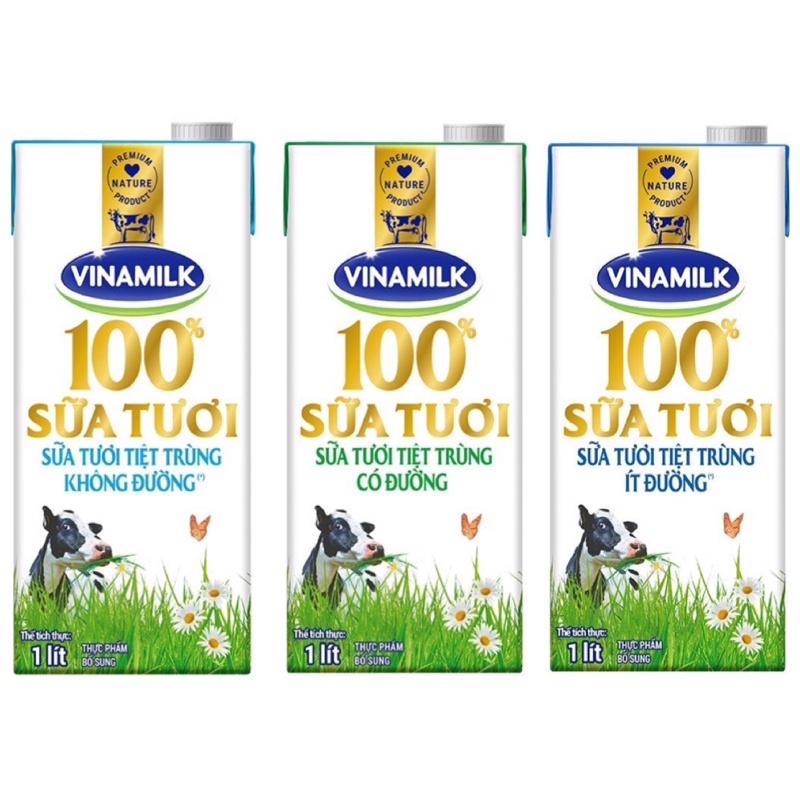 SỮA TƯƠI TIỆT TRÙNG VINAMILK 1L CÓ ĐƯỜNG/ KHÔNG ĐƯỜNG/ ÍT ĐƯỜNG/ SỮA VINAMILK 1 LÍT