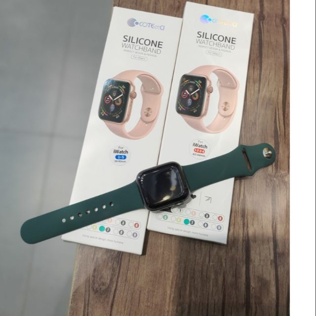 Dây đeo Apple Watch mẫu cao su xanh rêu đủ size