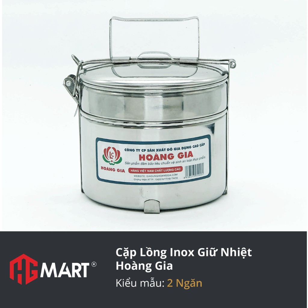 Cặp Lồng Inox giữ nhiệt 2 ngăn HG Mart