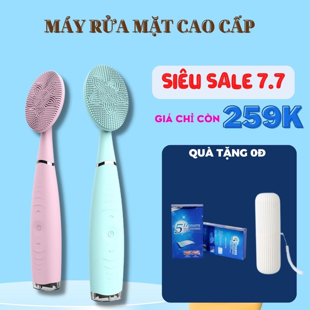 Máy Rửa Mặt Cầm Tay Massage Mặt Mini Tùy Chỉnh Chế Độ Rung Giúp Rửa Sạch Sâu Da Mặt Mát Xa Chăm Sóc Da Hoàn Hảo
