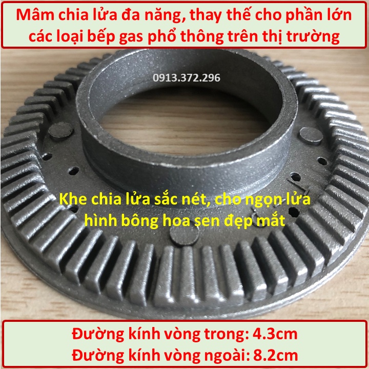 Mâm Chia Lửa Bếp Ga Đa Năng Dành Cho Phần Lớn Bếp Gas - Kích Thước 43mm - 82mm