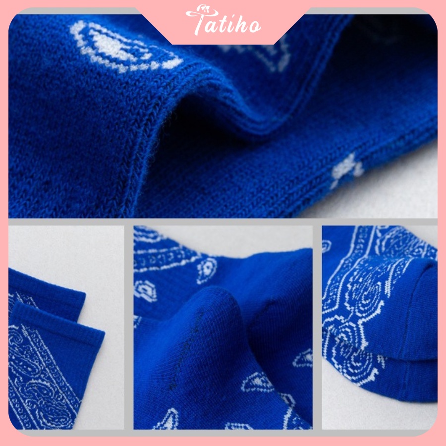 [Hàng Xịn, Giá Tốt] Vớ Tất Nam Nữ Unisex Cổ Cao Cotton Họa Tiết Bandana Phong Cách Cá Tính - Mã TV011