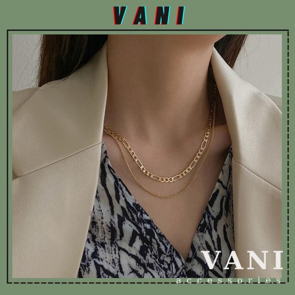 Choker, Dây Chuyền, Vòng Cổ Xích Dẹo Hai Vòng Basic - Vani Store [TS000506]