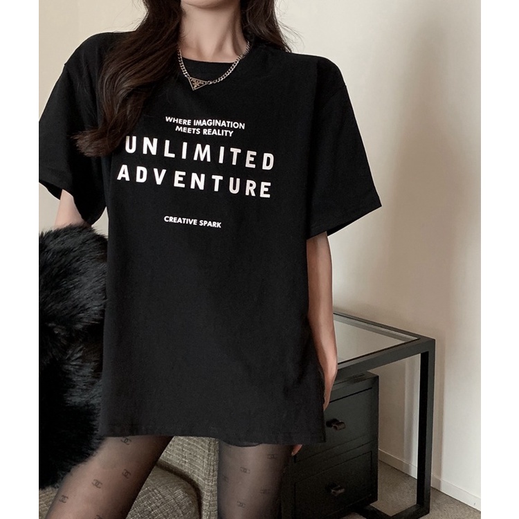 NRVP Áo Thun Mùa Hè Tay Cộc Oversize In Họa Tiết Phong Cách Hàn Quốc Cho Nam / Nữ