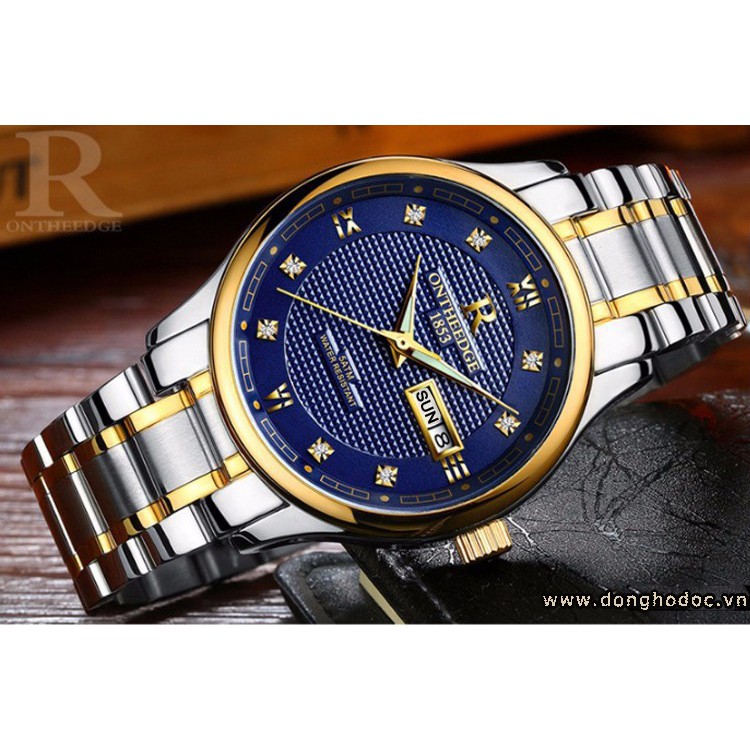 Đồng hồ nam ONTHEEDGE 025 dây thép cao cấp không gỉ (xanh) | BigBuy360 - bigbuy360.vn