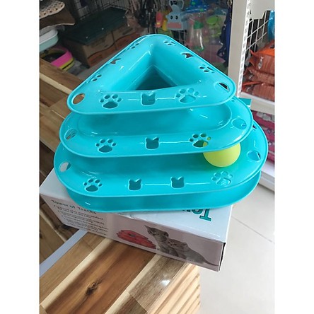 ĐỒ CHƠI THÁP 3 TẦNG HÌNH TAM GIÁC CHO MÈO