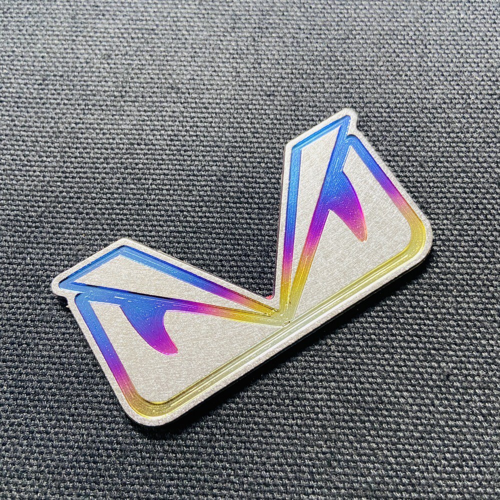 TEM trang trí xe máy HOẠT HÌNH MẮT CÚ chất liệu TITANNIUM