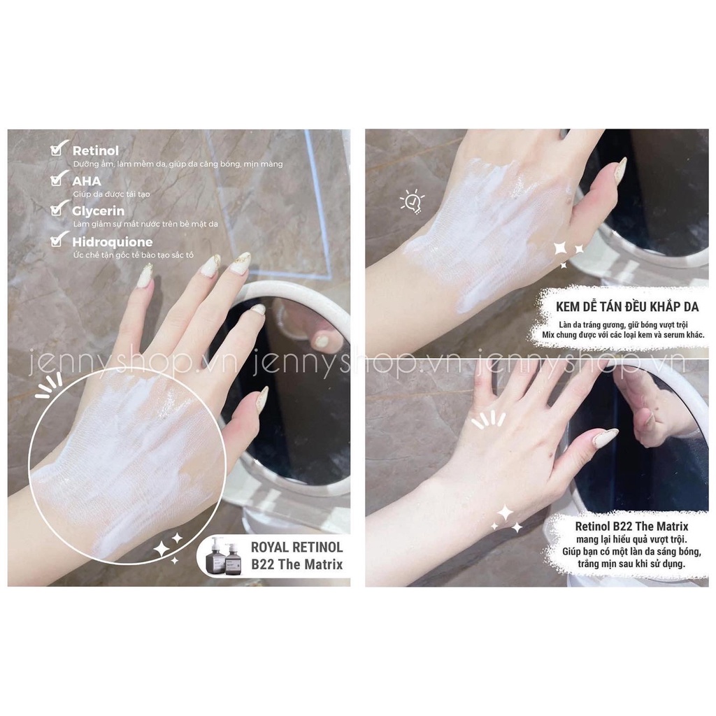 Kem Ủ Kích Trắng Toàn Thân Royal Retinol B22 The Matrix Retinol 1.5%