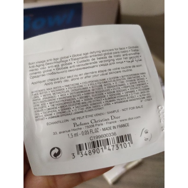 Mẫu thử Kem Dưỡng Trẻ Hóa Dior Sample Mini