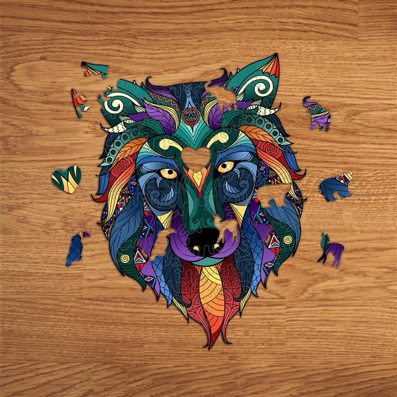 Bộ xếp hình gỗ đồ chơi Thegioipuzzle ghép hình puzzle con vật- Con Sói 002