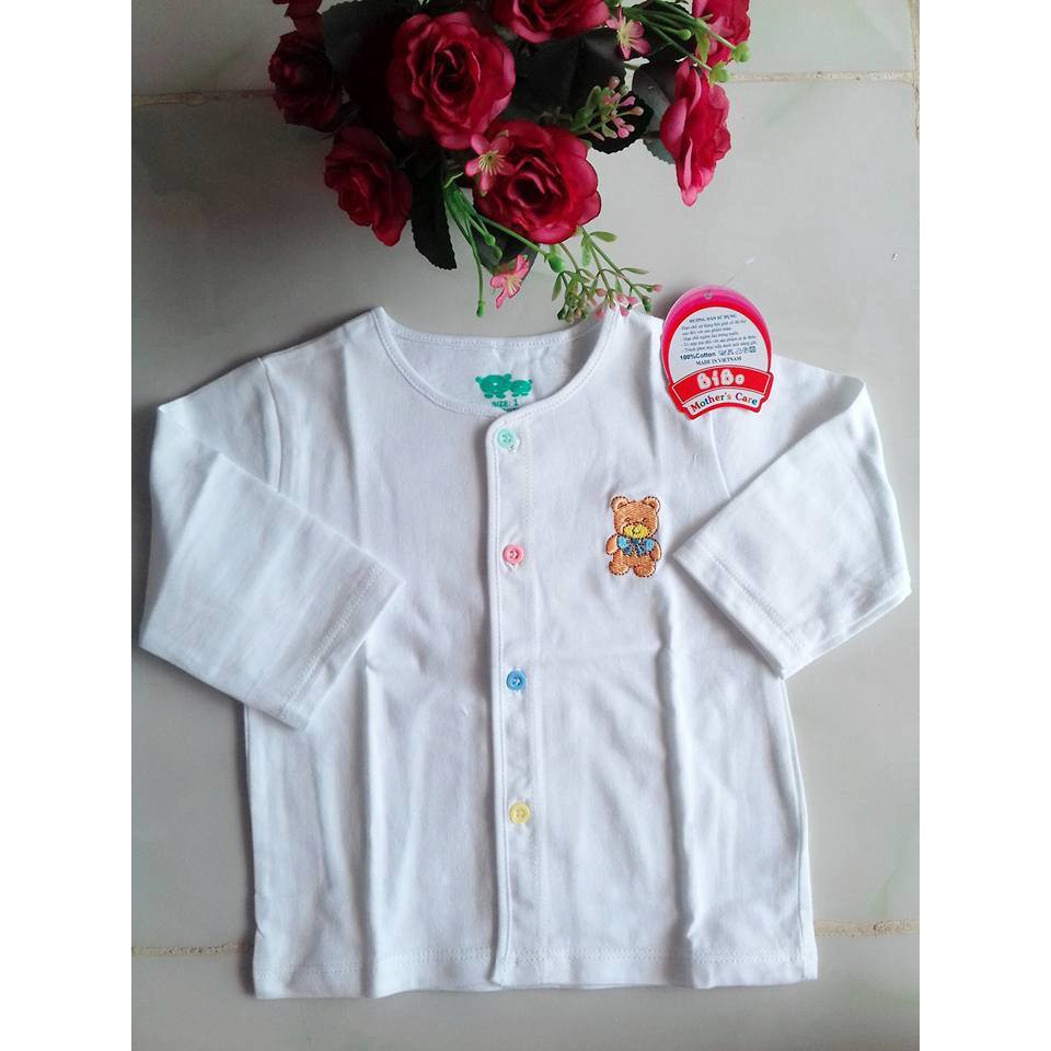 Áo cổ tim tay dài trắng