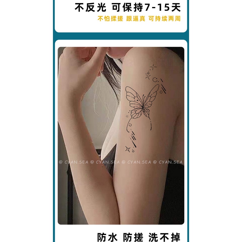 Hình Xăm Dán Cánh Tay Chống Thấm Nước Lâu Trôi Họa Tiết Bướm Xinh Xắn