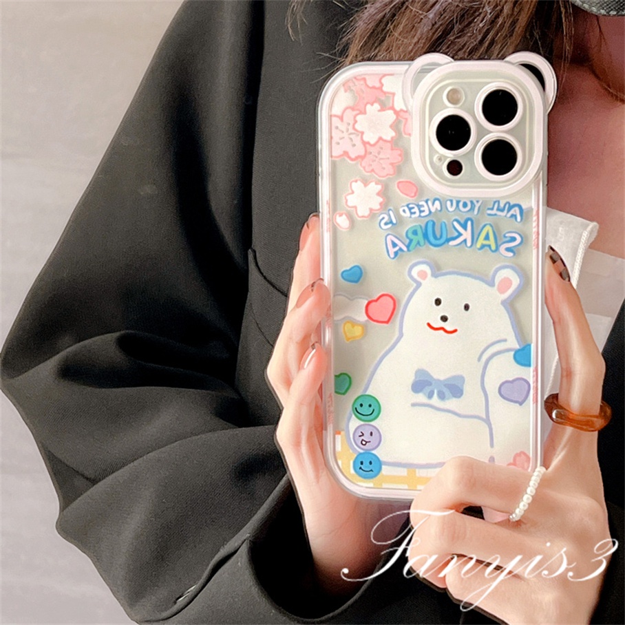 Ốp Điện Thoại Mềm Trong Suốt Họa Tiết Gấu Nâu Cho iPhone 14 13 12 11 Pro Max X XR Xs Max 8 7 6 6s Plus SE 2020