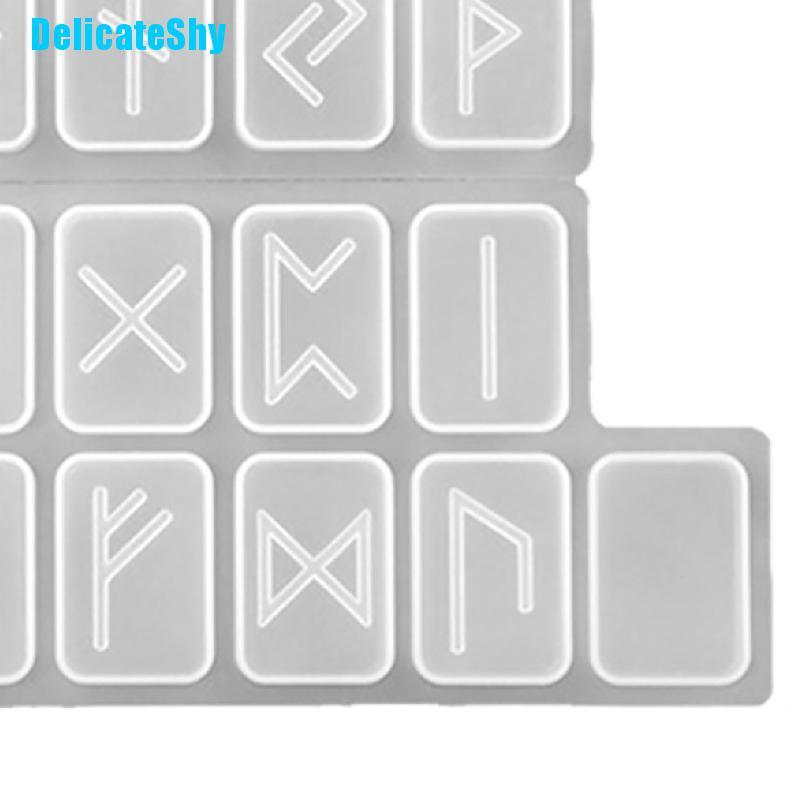 [DelicateShy Crystal Epoxy Resin Mold Energy Symbol Runes Letter Word Model Mirror DIY Moulds