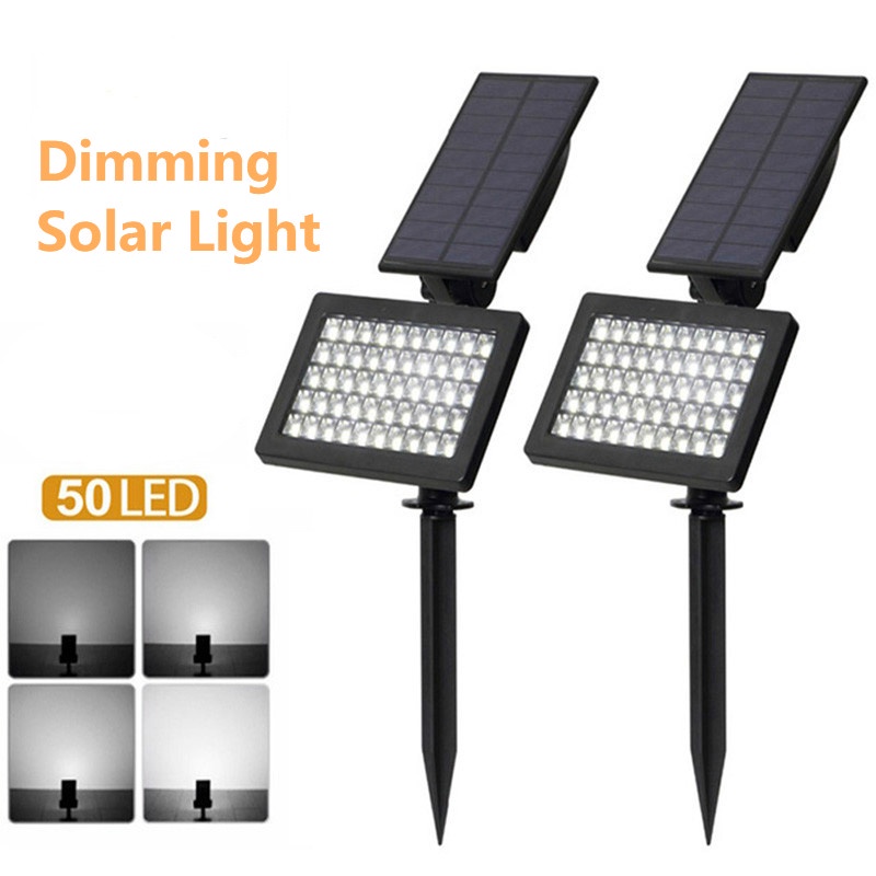 Đèn Led 50 Bóng Năng Lượng Mặt Trời Chống Thấm Nước IP44 Gắn Tường Trang Trí Sân Vườn