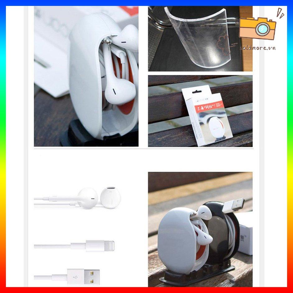 [SOE] Earphone Winder Mobile Phone Data Cable Storage Box Reel Hubs Holder Organizer