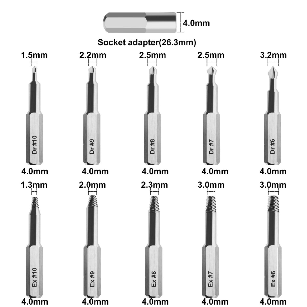 Bộ 23 Đầu Mũi Khoan Lấy Ốc Vít Gãy