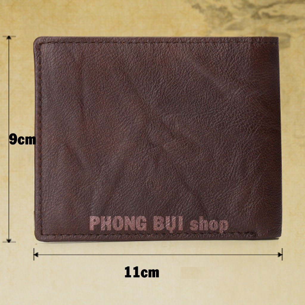 Ví Handmade Da Bò Thật Tự Nhiên Mini Nhỏ Mỏng Đựng Vừa CMND Cũ, Ví Da Thật Làm Thủ Công Cao Cấp