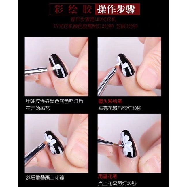 Set gel vẽ nail 12 màu loãng