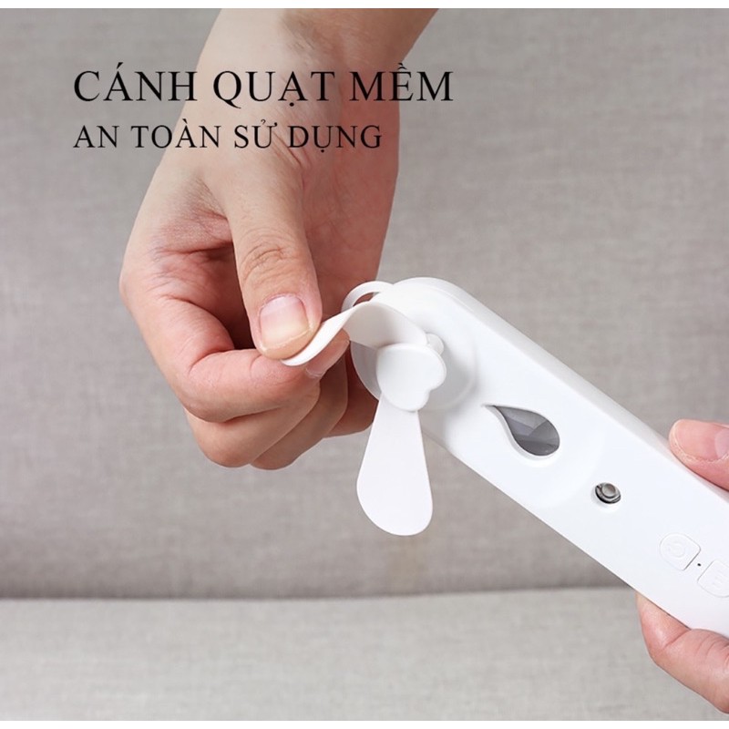 Quạt phun sương mini cầm tay 2 trong 1 nhỏ gọn tiện lợi