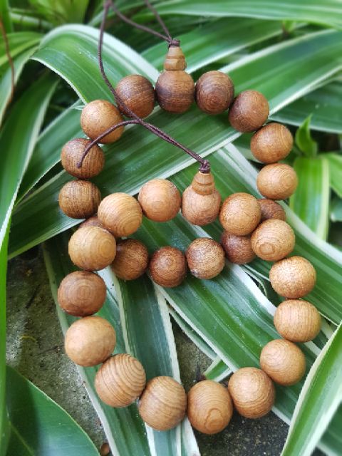 Vòng tay gỗ màu trầm NGỌC AM hương thơm tự nhiên - quà tặng lưu niệm hạt tròn 14 ly