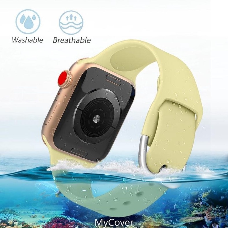 Dây đeo silicon thay thế màu kẹo thích hợp cho đồng hồ thông minh Apple Watch 42mm 38mm 44mm 40mm Series 6 SE 5 4 3