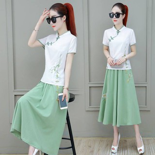 Sườn xám ăn mặc retro kiểu mới xẻ tà