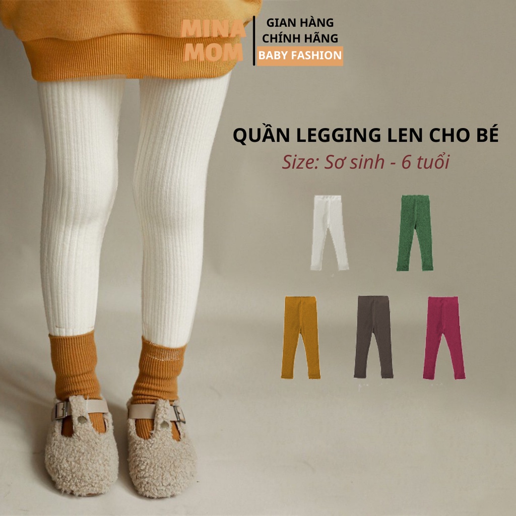 Quần legging len không bàn cho bé gái sơ sinh, 1, 2, 3 tuổi đến 5,6,7 tuổi