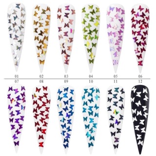 Set bướm giấy trang trí móng - Set 12 Hũ