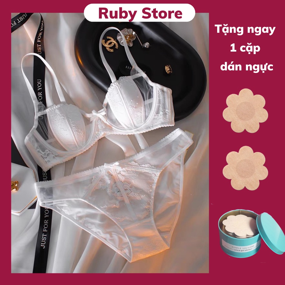 🔥 Bộ Đồ Lót Ren Cao Cấp - Set Nội Y Nữ Phối Lưới Gọng Dẻo Không Đệm Sexy Quyến Rũ - 019