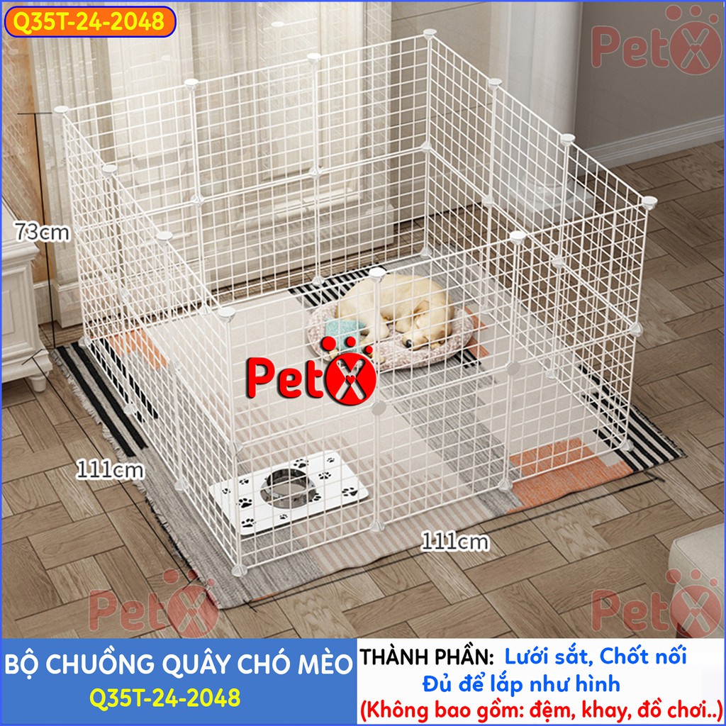 Quây chuồng chó mèo lắp ghép Petoka nuôi thú cưng sơn tĩnh điện giá rẻ-4