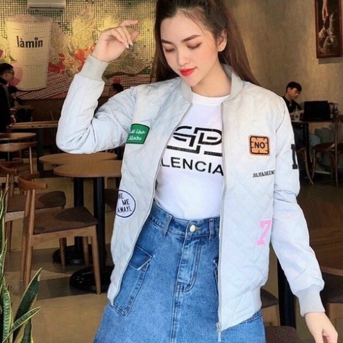 [Ảnh thật] Áo khoác nữ viền phao style cute phối logo may [8 màu] - (Blackwolf) | BigBuy360 - bigbuy360.vn