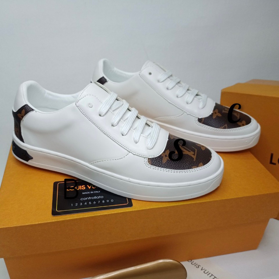 Giày thể thao Sneaker LV trắng, buộc dây