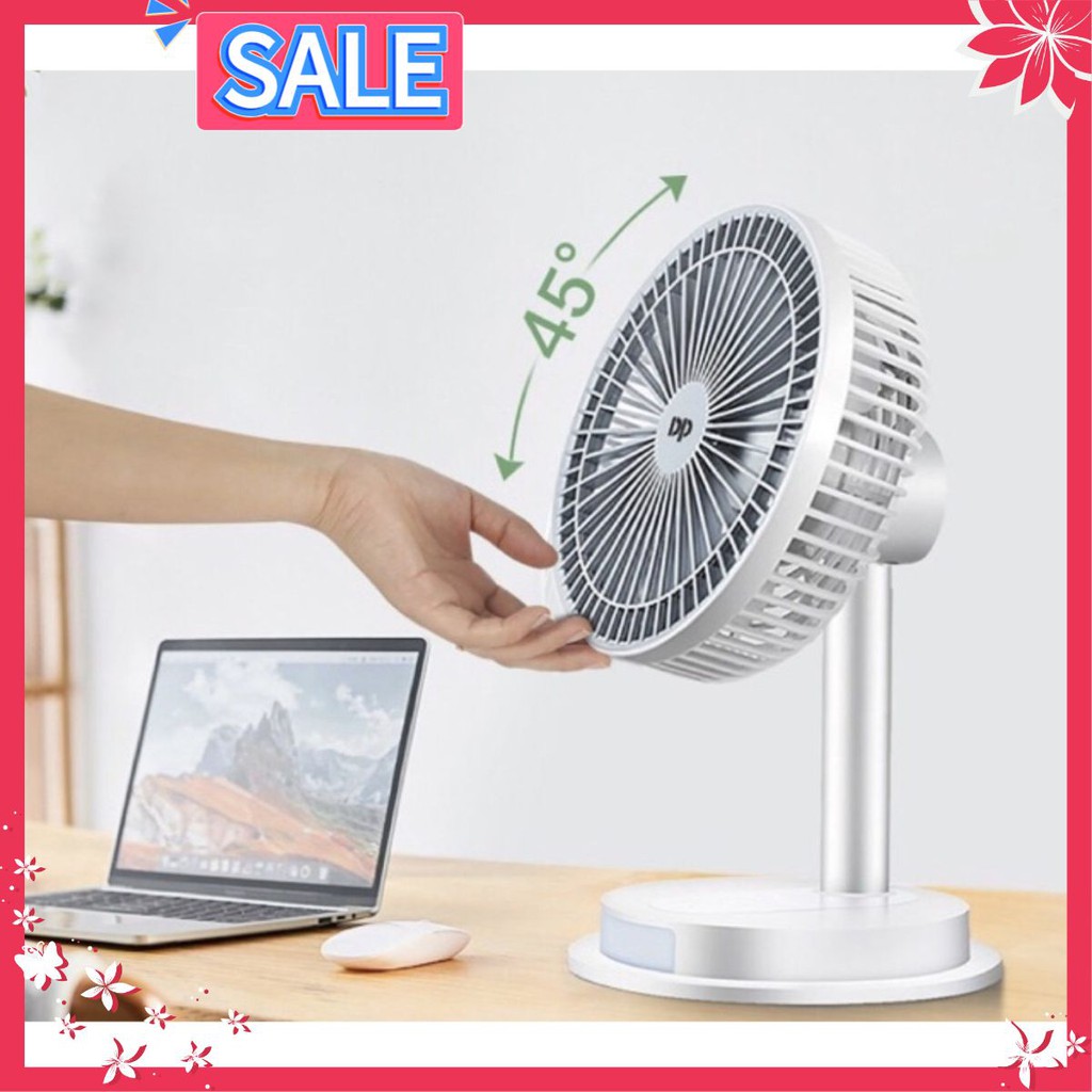 (SIÊU SALE) QUẠT SẠC TÍCH ĐIỆN KÈM ĐÈN LED SIÊU MÁT DP 7627 (FREE SHIP)
