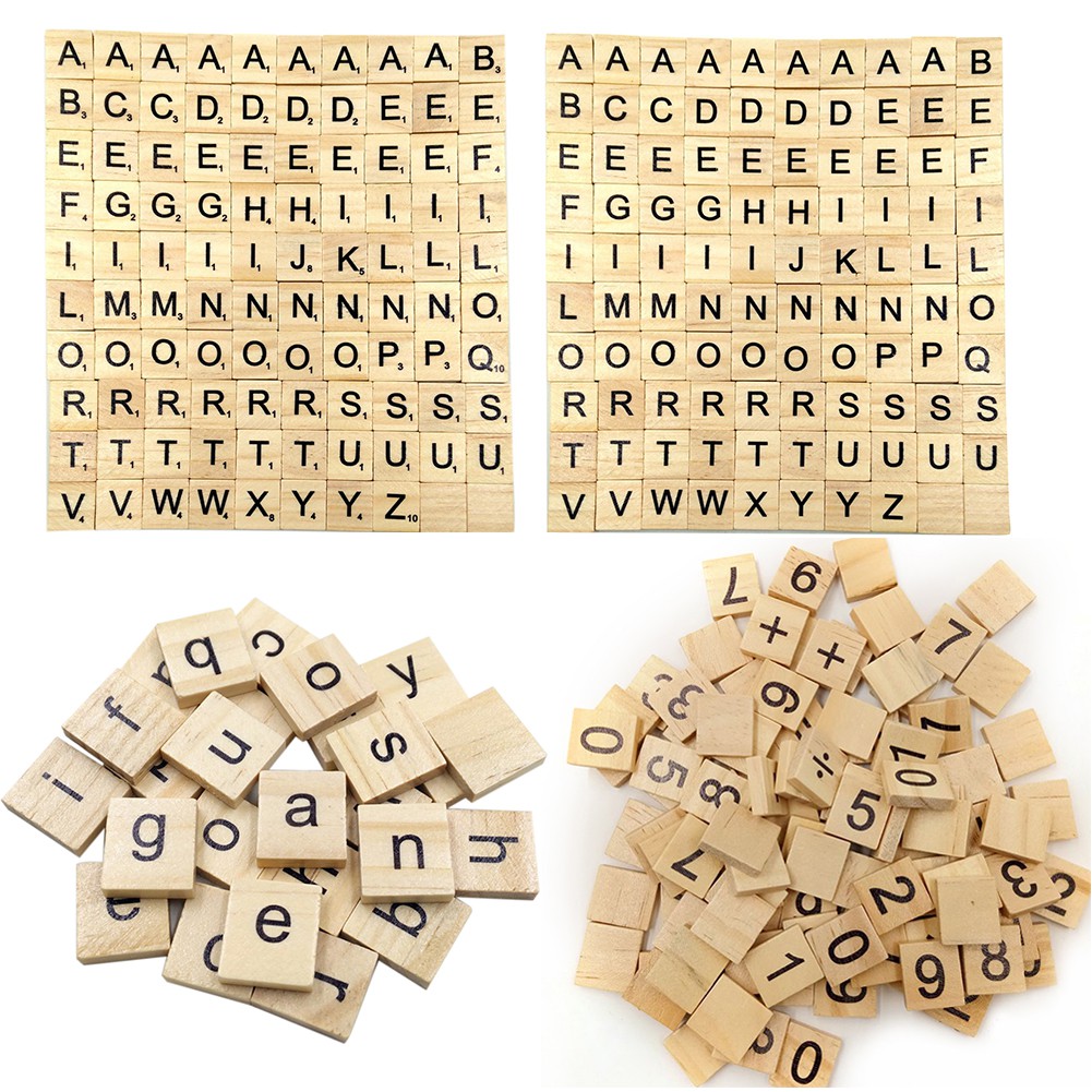 100 cái/gói 18x20mm bảng chữ cái khối 26 chữ cái tiếng anh in gỗ đồ chơi giáo dục cho trẻ học ngôn ngữ