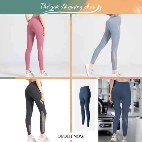 Quần dài legging mẫu mới tập GYM, YOGa, AEROBIC, vải co giãn thoải mái thấm hút mồ hôi - Hàng Quảng Châu Cao Cấp