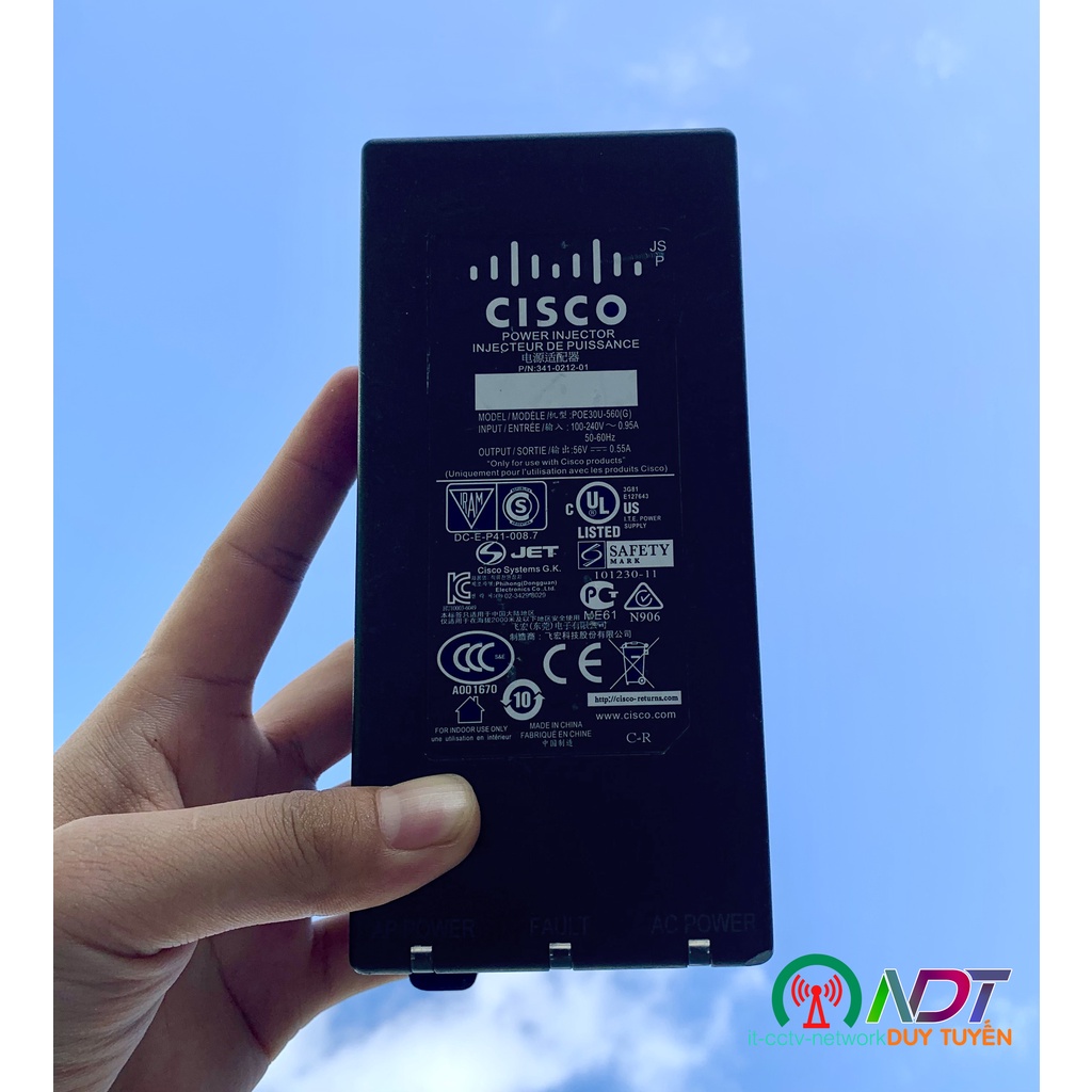 ✅ POE 56V 0.55A Chuẩn /Af - Cisco Aironet AIR-PWRINJ4 - Bộ Cấp Nguồn POE Cho Thiết Bị Phát Sóng Wifi