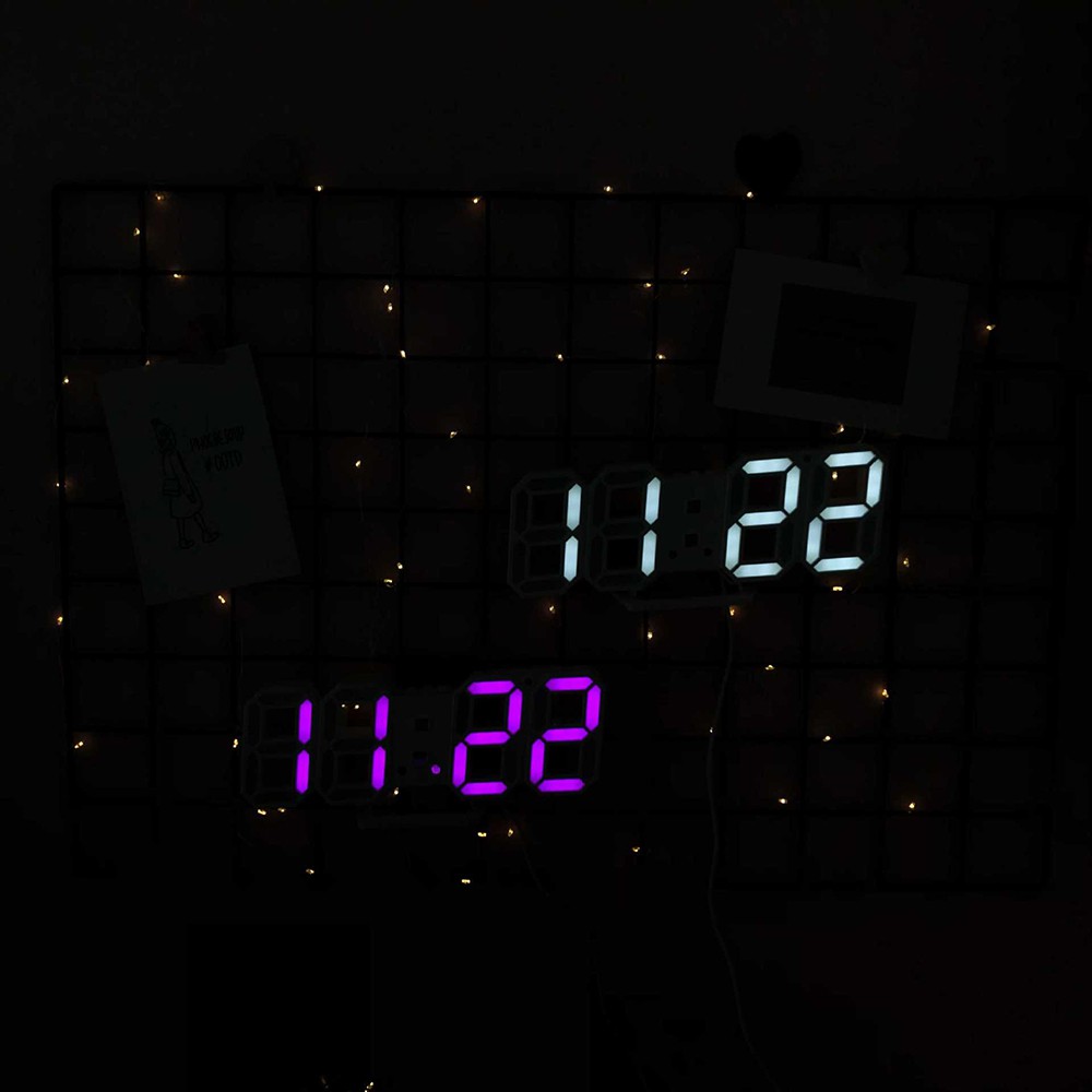 Đồng Hồ LED 3D Để Bàn, Treo Tường Thông Minh Smart Clock Với Chức Năng Báo Thức, Nhiệt Độ, Thời gian, Cảm Biến Âm Thanh