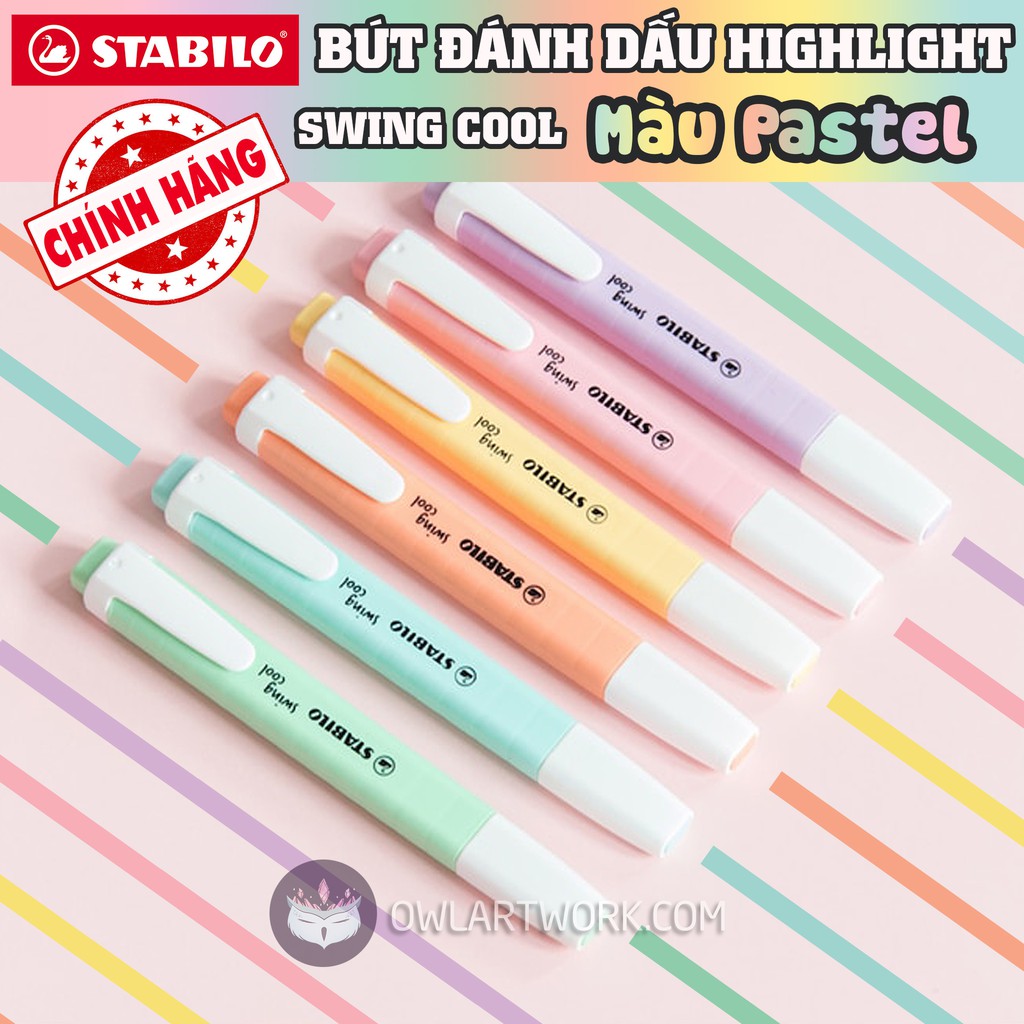 [CHÍNH HÃNG] Bút Dạ Đánh Dấu Stabilo Swing Cool Highlighter - 6 màu Pastel (Made In Germany)