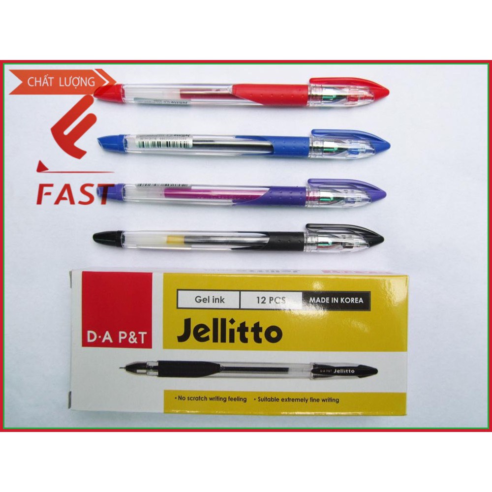 [Nowship] Bút Nước Jellitto Xanh/Đỏ/Đen/Tím - 0.4mm