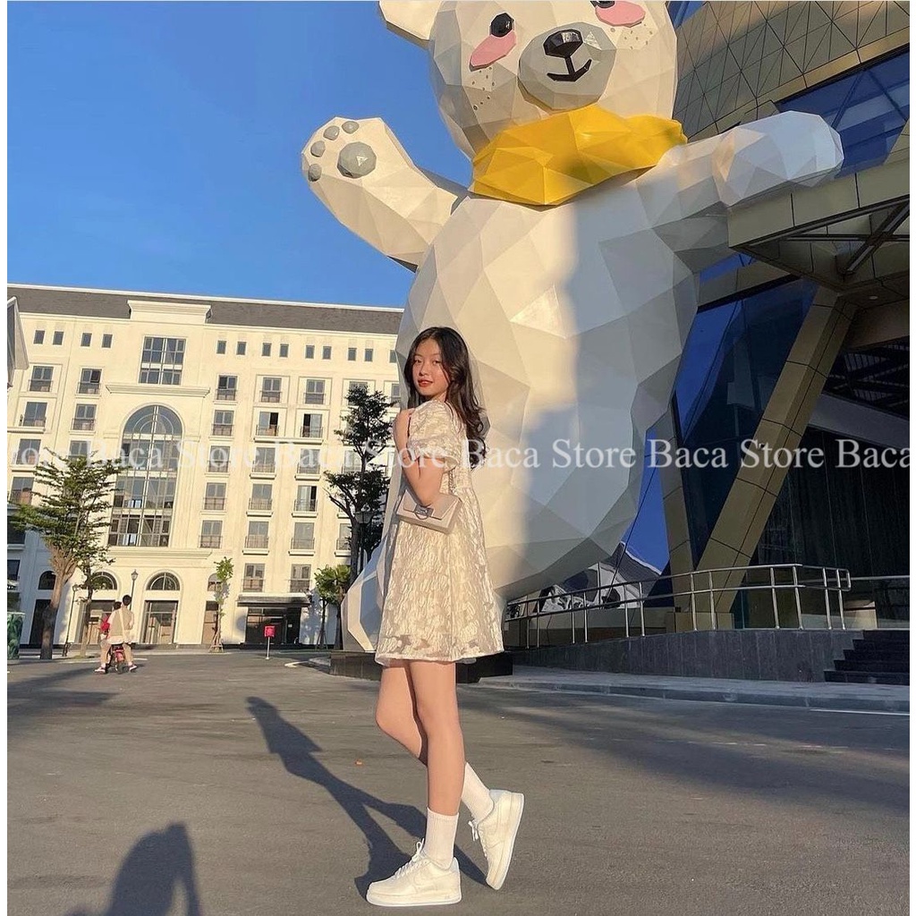 Váy Babydoll siêu xinh dập nổi hàng cao cấp, váy dáng xòe tiểu thư dự tiệc, đi chơi, Váy xòe siêu hot hit họa tiết chìm | BigBuy360 - bigbuy360.vn