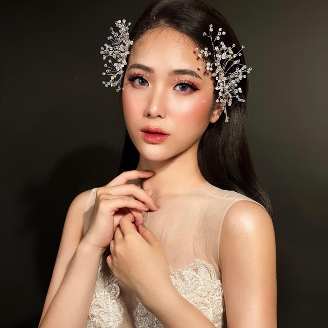 Cài tóc cô dâu phụ kiện chụp ảnh concept beauty