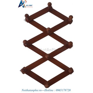 Móc xếp treo quần áo bằng gỗ màu tự nhiên - Xưởng gỗ Hùng Vương