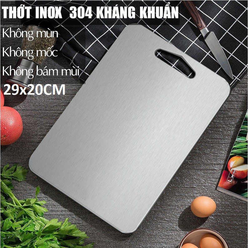 Thớt inox 304 cao cấp - Thớt kháng khuẩn - Thớt inox Giảm 50% -Không bám mùi - Không độc hại - Chất liệu inox cao cấp