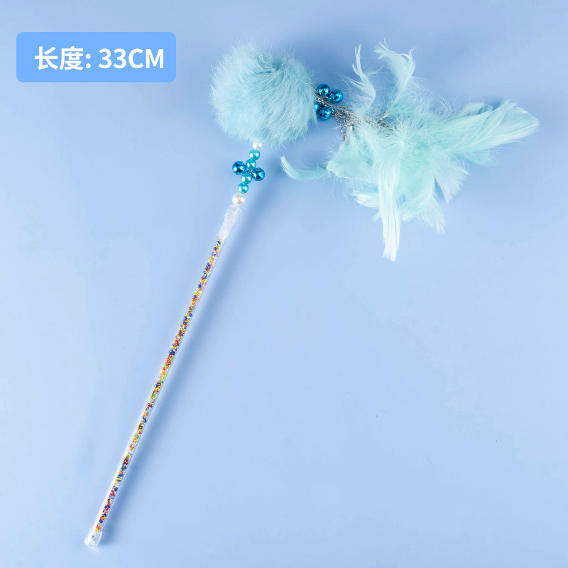 Set 20 que gắn lông vũ đồ chơi trêu chọc mèo vui nhộn