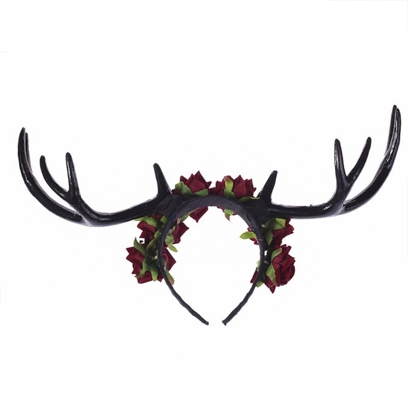 Băng Đô Cài Tóc Đính Hoa Hồng / Tuần Lộc Thời Trang Halloween