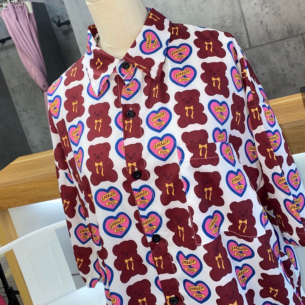 Sơ Mi OverSize In Hình Nhiều Chú Gấu - Mã Số: z6647